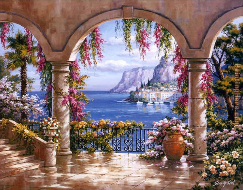 Floral Patio I painting - Sung Kim Floral Patio I art painting